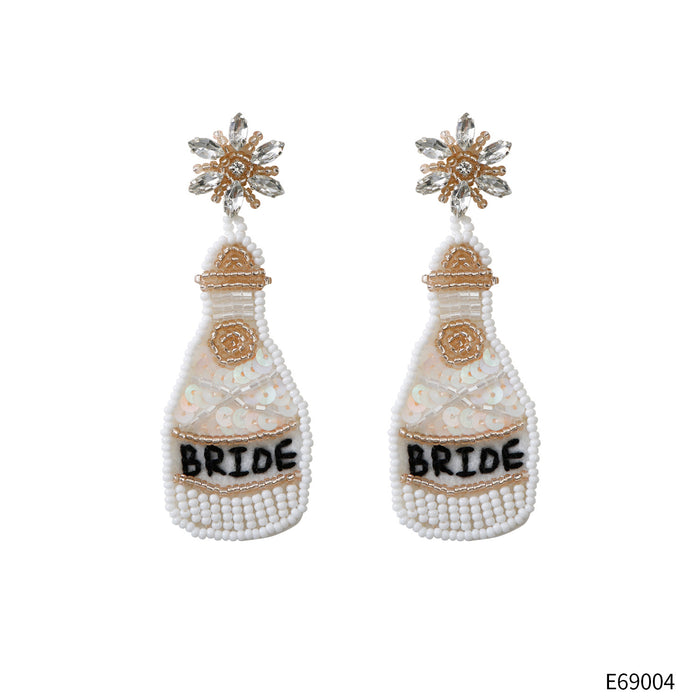 Wholesale Earrings Rice Beads Wine Bottle JDC-ES-PREMJM001