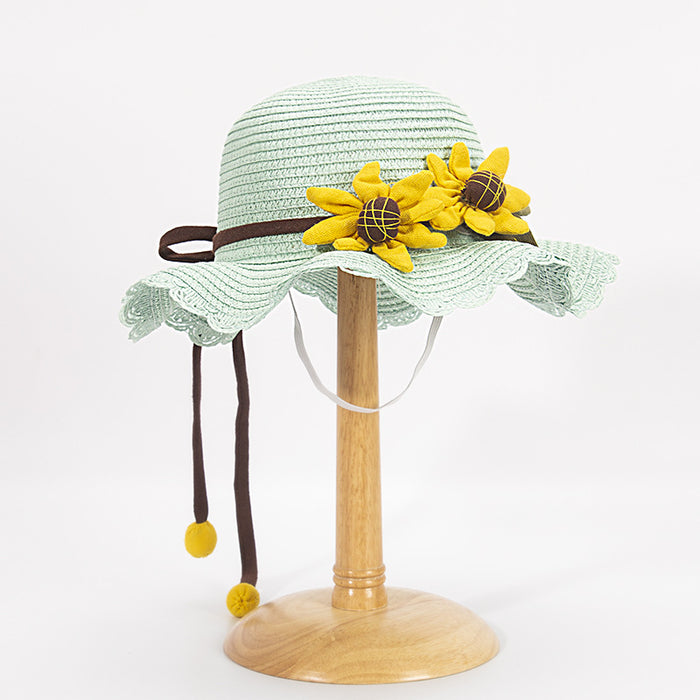 Wholesale Children Sunflower Papyrus Sun Protection Hat Straw Hat JDC-SH-ZYuan006