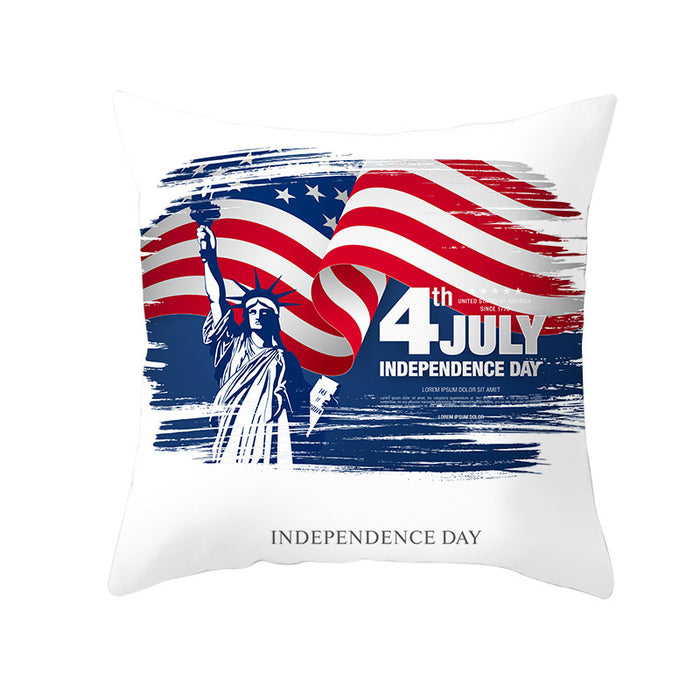 En gros du 4 juillet, la taie d'oreiller imprimée du jour de l'indépendance MOQ ≥ 2 JDC-PW-JINZE002