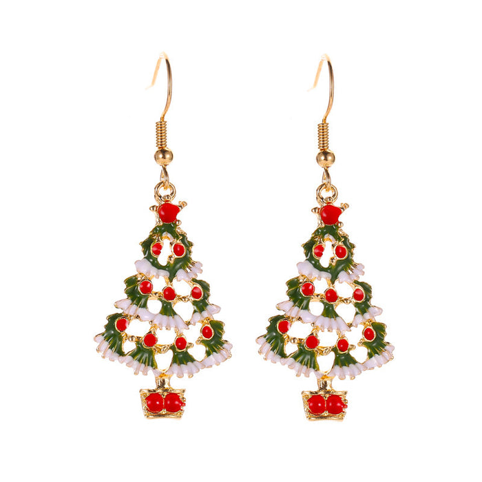 Wholesale Earrings Christmas Santa Claus Diamond English Letters JDC-ES-D659