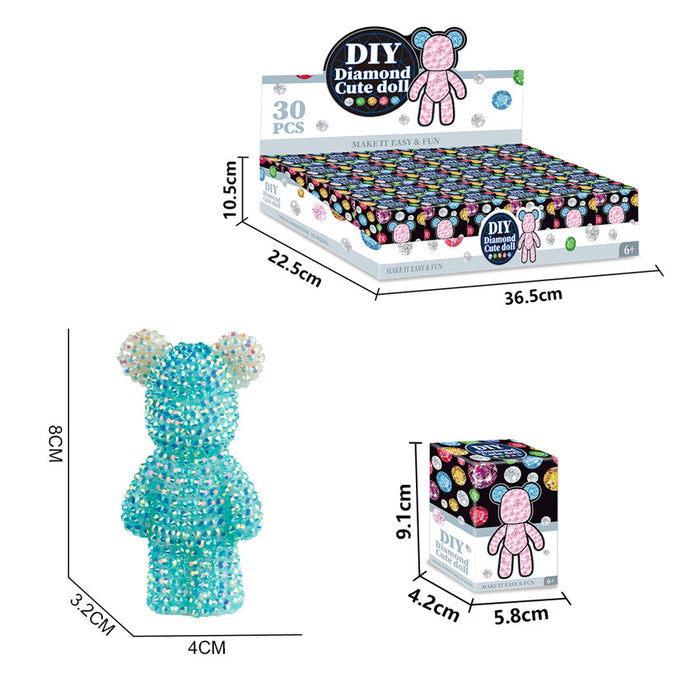Wholesale diy stick drill fluid bear ornaments diamond toy vinyl doll JDC-FT-ZhuoJia019