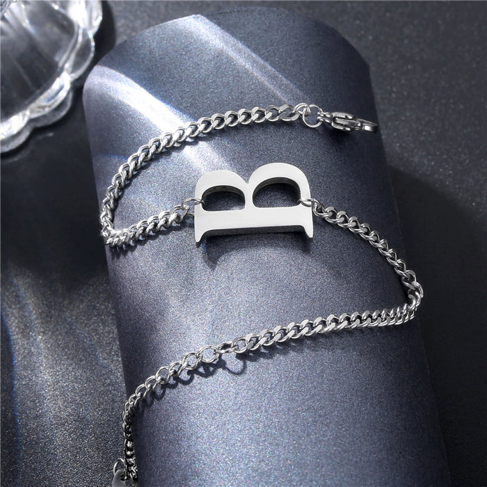 Jewelry WholesaleWholesale titanium steel letter B bracelet JDC-BT-Mingm004 Bracelet 敏萌 %variant_option1% %variant_option2% %variant_option3%  Factory Price JoyasDeChina Joyas De China