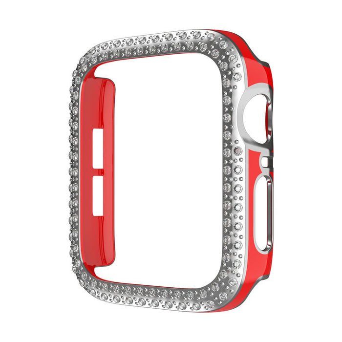 Wholesale Watch Case PC Double Row Flash Diamond iWatch Protective Cases MOQ≥2 JDC-WD-KuYue002