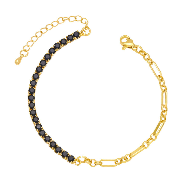 Wholesale zircon asymmetric stitching bracelet for women JDC-BT-AS140