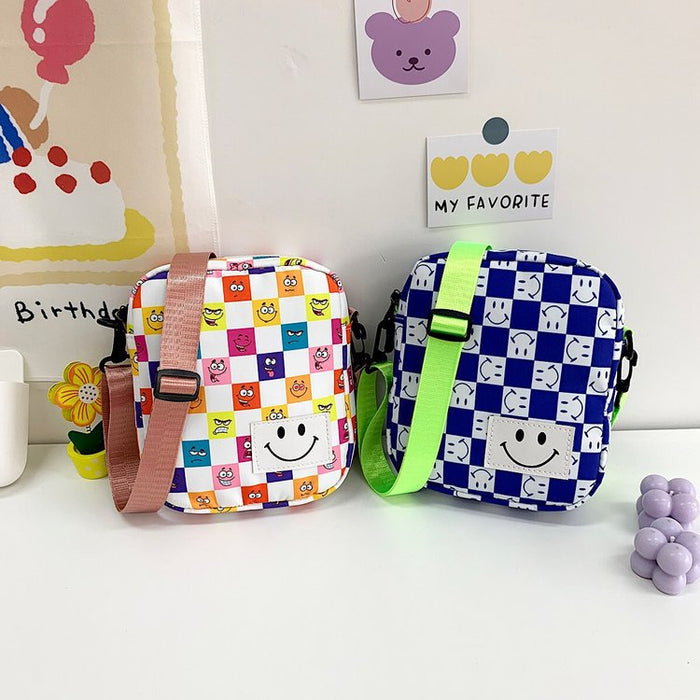 Wholesale plaid boy mini messenger bag coin purse JDC-SD-KR064