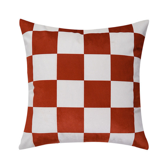 Wholesale Pillowcase Velvet Checkerboard Checkerboard JDC-PW-Feifei002