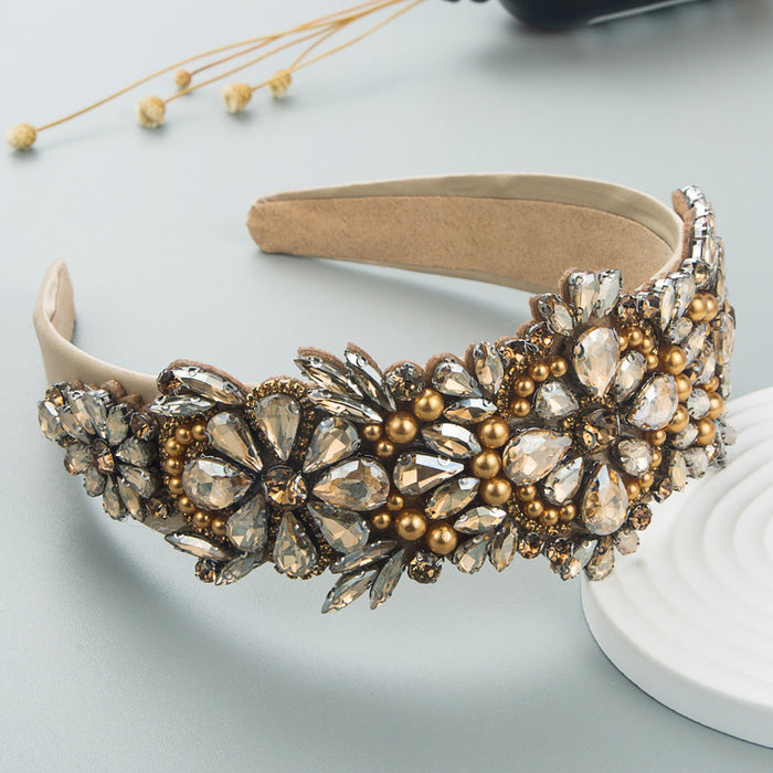 Wholesale crystal flower baroque pearl headband JDC-HD-Heim011