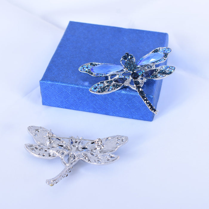 Wholesale Vintage Brooch Pin Big Dragonfly Brooch Silk Scarf Buckle with Diamonds MOQ≥2 JDC-BC-NiM001