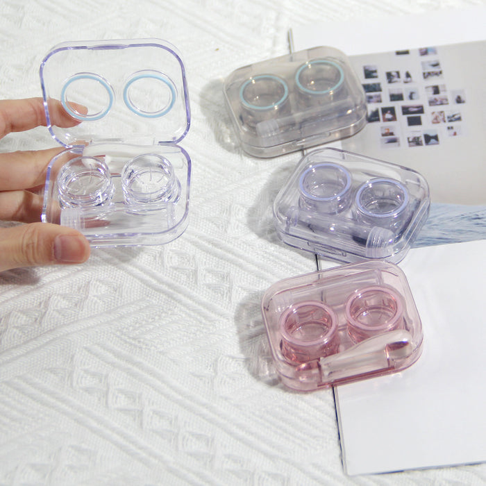 Wholesale Plastic Contact Lens Case Portable Transparent Mini MOQ≥2 JDC-GA-Qingdu001