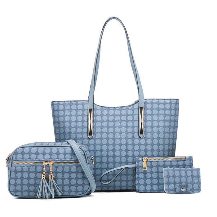 Wholesale Handbag PU Polka Dot Shopping Bag Diagonal Cross Mother Bag 4 Piece Set JDC-HB-Jinbb003