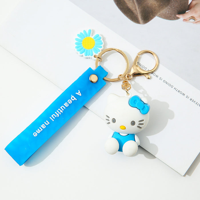 Wholesale cartoon keychain silicone cute doll pendant MOQ≥3 JDC-KC-AYuan002