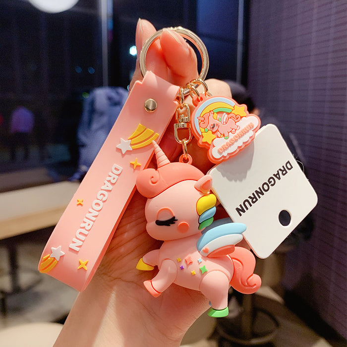 Wholesale genuine unicorn doll keychain car pendant JDC-KC-OShi016