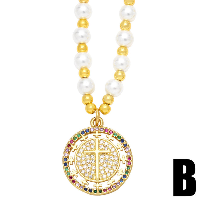 Wholesale Necklaces Copper Plated Zircon Fancy Diamond Moon Necklace in 18k Gold Plated JDC-NE-PREMAS010