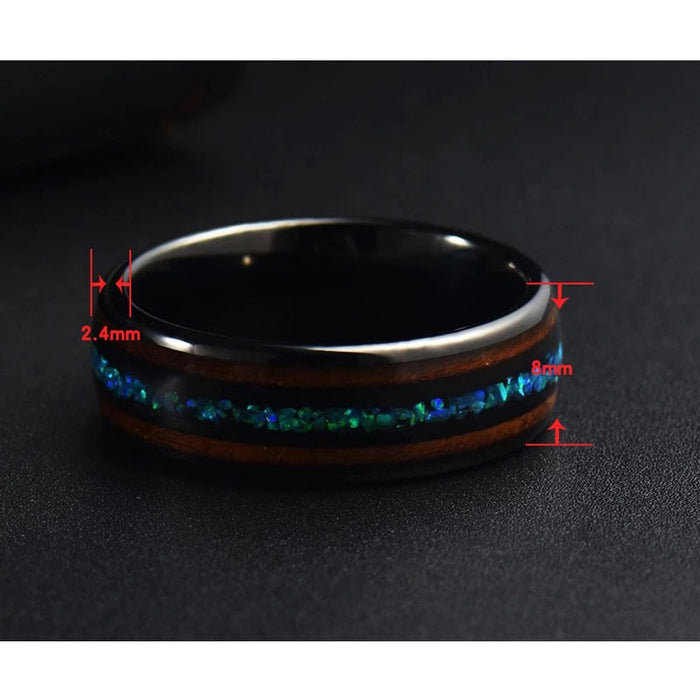 Wholesale Titanium Steel Opal Ring MOQ≥2 JDC-RS-ZJJ005