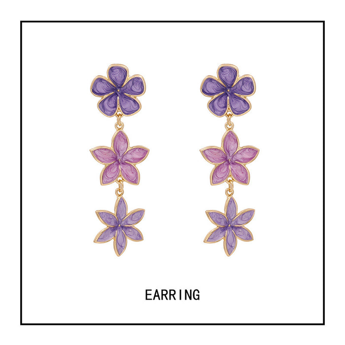 Wholesale exaggerated personality earrings gradient petals  JDC-ES-LIUM051