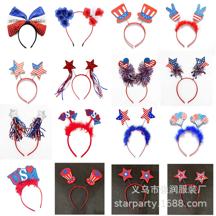 Wholesale 4th of July Independence Day Plastic Headband MOQ≥2 JDC-HD-QiangR001