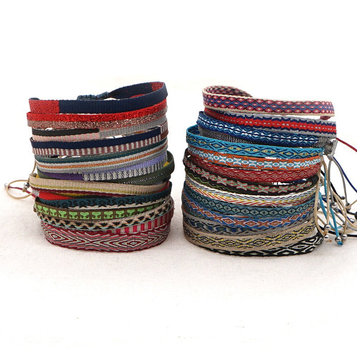 Wholesale Ethnic Wind Ribbon Pure Hand Woven Bracelet JDC-BT-HeY019