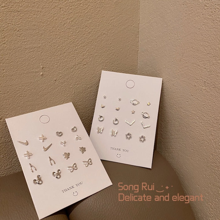 Wholesale Earrings Alloy Mini Stud Earrings Set Love MOQ≥2 JDC-ES-songr002