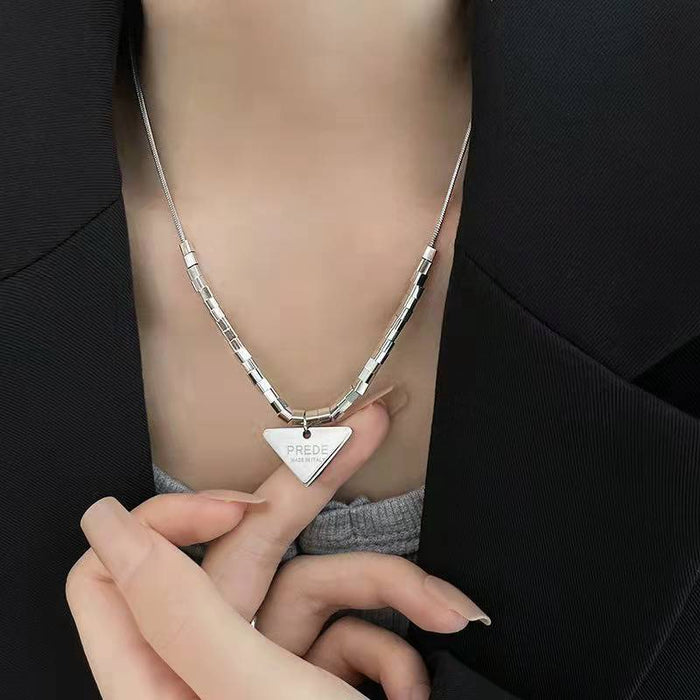 Wholesale Necklace Stainless Steel Triangle Small Square JDC-NE-MoFei003