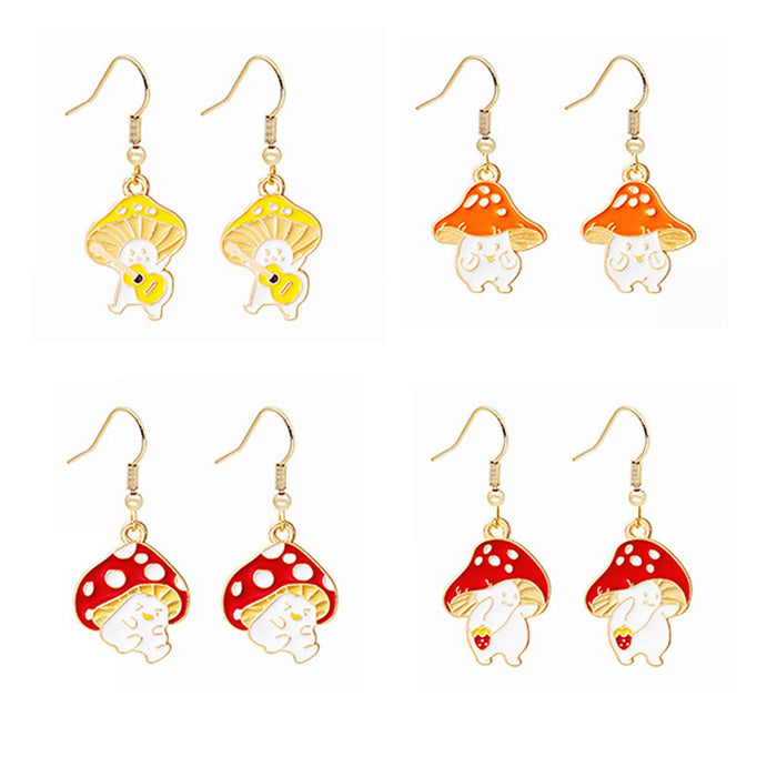 Wholesale Earrings Alloy Cartoon Mushroom Earrings MOQ≥2 JDC-ES-Yihan009