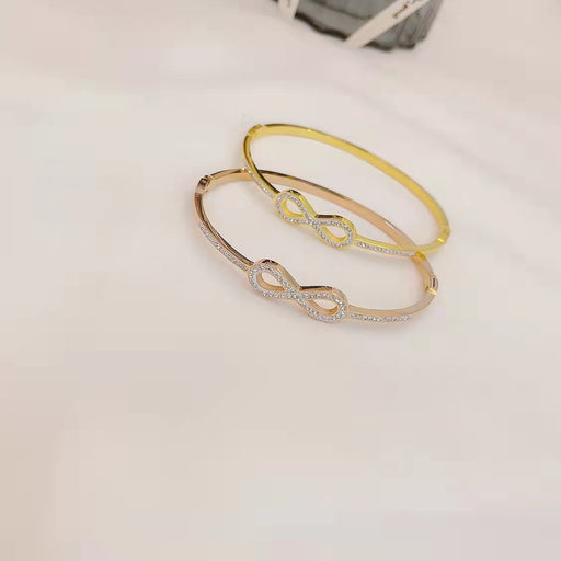 Jewelry WholesaleWholesale Titanium Steel Open Gold Diamond Bracelet JDC-BT-WEY006 Bracelet 维尔雅 %variant_option1% %variant_option2% %variant_option3%  Factory Price JoyasDeChina Joyas De China