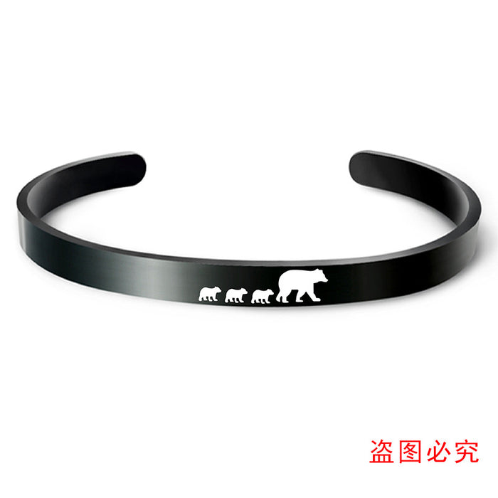Wholesale Stainless Steel Bracelet Open Black Stainless Steel Bracelet MOQ≥2 JDC-BT-GangGu013