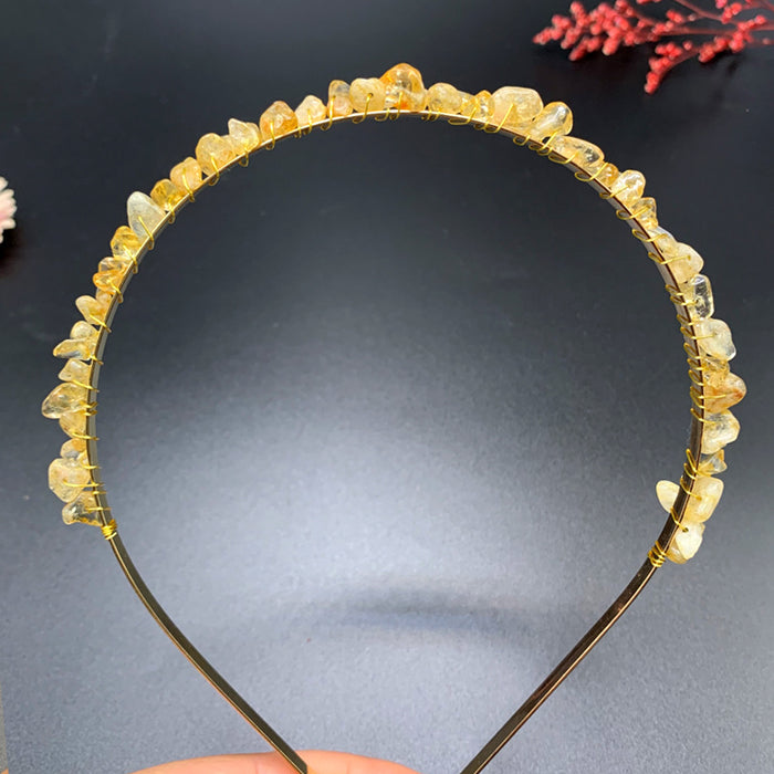 Wholesale Natural Crystal Gravel Crown Headband JDC-HD-ZHIY002