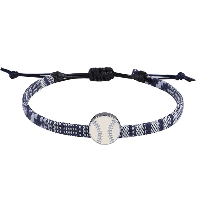 Wholesale Art Bracelet Hand Woven Baseball Alloy Drip Bracelet MOQ≥3 JDC-BT-QiuX001