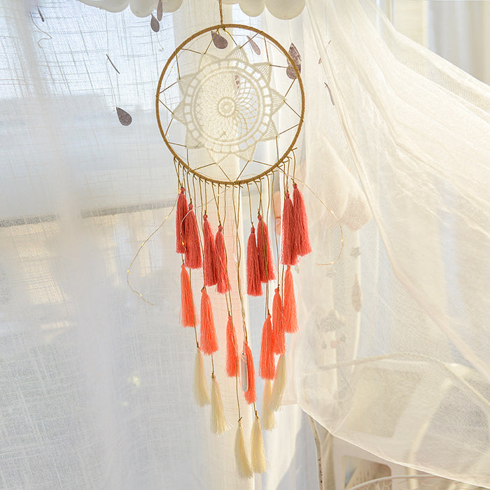 Wholesale Dreamcatcher Iron Ring Feather Tassel Wind Chimes Hand-woven MOQ≥2 JDC-DC-MYing032