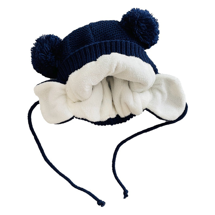 Wholesale Gloves Wool Plus Velvet Cute Children's Ear Protection Knitted Hat 2-piece Set MOQ≥2 JDC-GS-JunC004