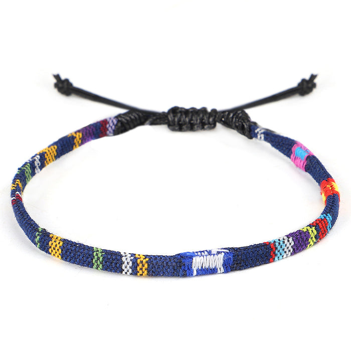 Wholesale Anklet Boho Anklet Hand Braided Rainbow Color Anklet LGBT MOQ≥3 JDC-AS-QiuX002