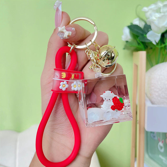 Wholesale Keychains Acrylic Floating Lychee Lamb into Oil JDC-KC-WAN038