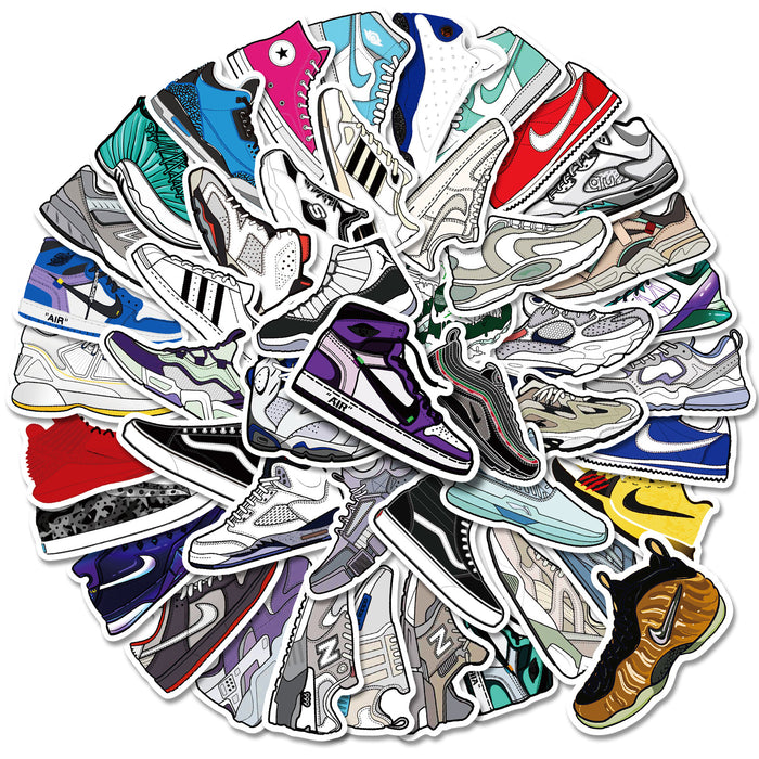 Wholesale Sticker PVC Waterproof Cartoon Sneakers Graffiti 50 Sheets (F) JDC-ST-XinP003