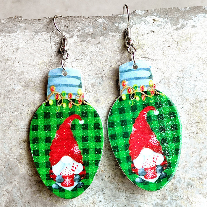 Wholesale Earrings Acrylic Christmas Tree Lights Bright Oil 2pcs JDC-ES-Heyi035