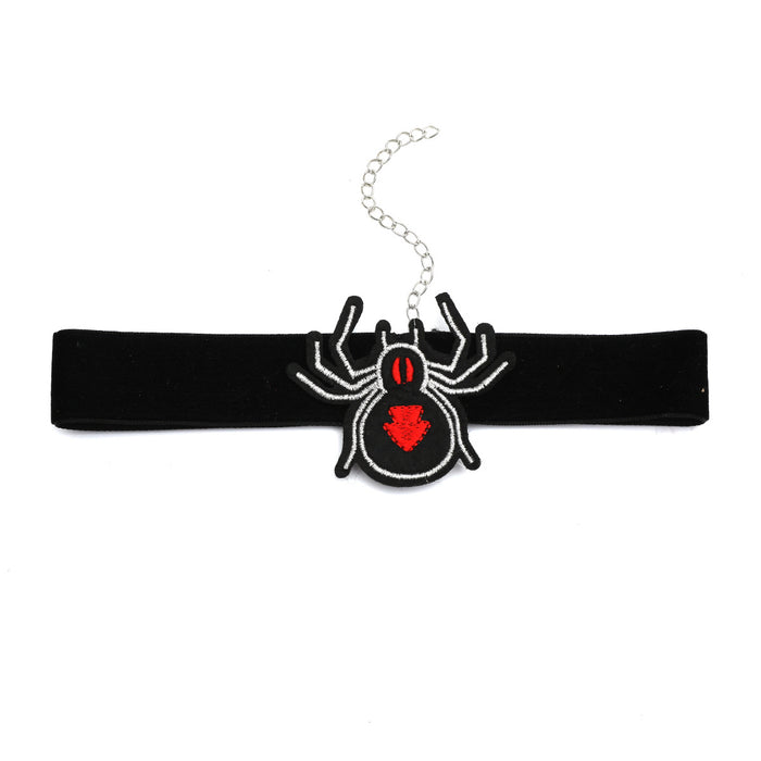 Wholesale Necklace Flannel Halloween Black Spider Collars JDC-NE-A122