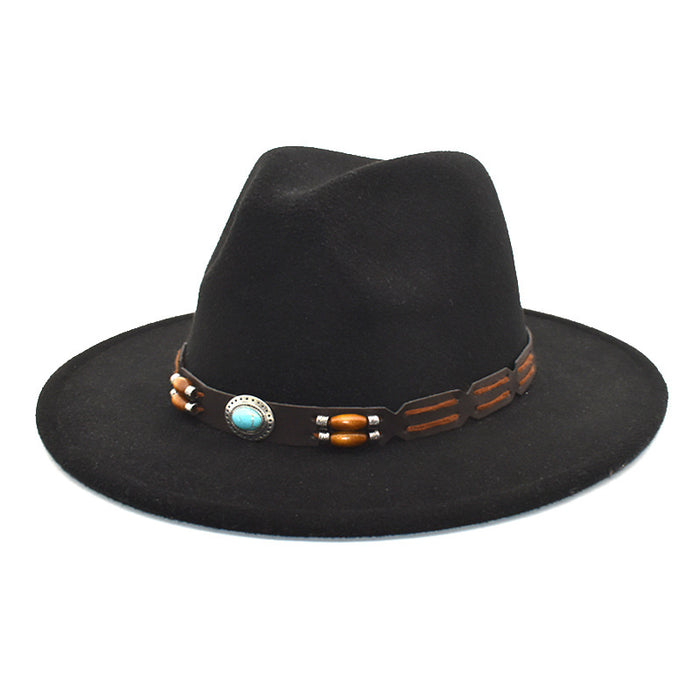 Wholesale Hat Wool Solid Color Jazz Top Hat JDC-FH-ShunMa028