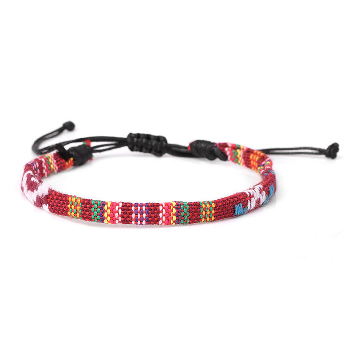 Wholesale Boho Men's Cotton Linen Hand Knit Bracelet JDC-BT-YinY017