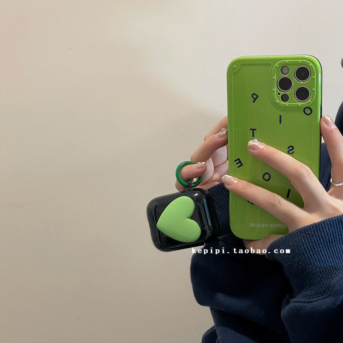 Wholesale Headphone Shell TPU Green Stereo Heart Protective Cover MOQ≥2 JDC-EPC-HXiang007