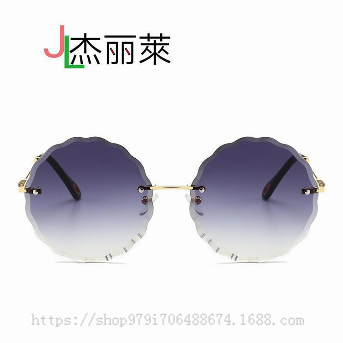 Wholesale flower sunglasses rimless cut edge JDC-SG-JunL005