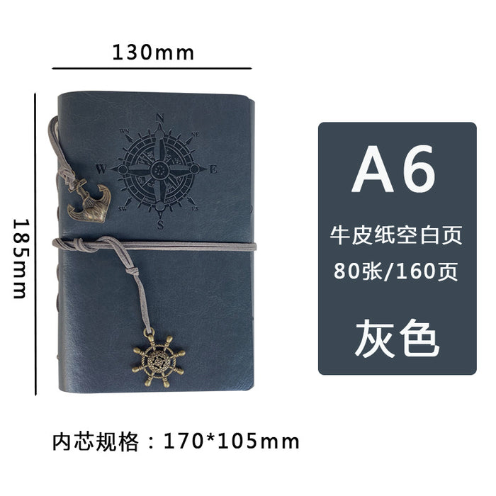 Wholesale Notebook PU Leather Kraft Paper Nautical Retro Loose-leaf MOQ≥2 JDC-NK-BoKe001