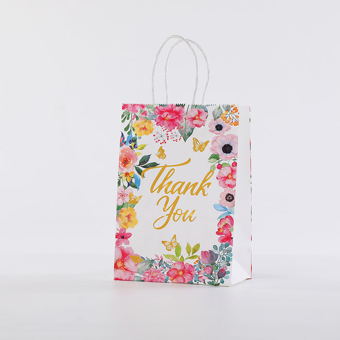 Wholesale Gift Bag Kraft Paper Creative Color Flower Portable Gift Bag 12pcs JDC-GB-Jiuyue003