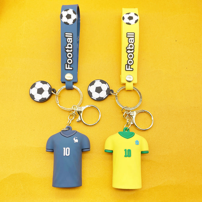 Wholesale Keychains PVC Hardware Cute Cartoon Football MOQ≥2 JDC-KC-LiangQ005