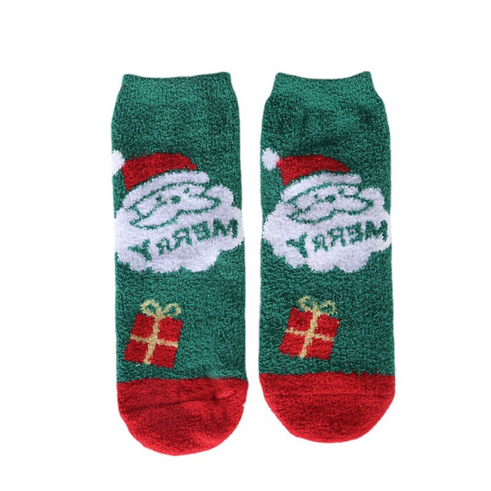 Wholesale Socks Polyester Christmas Cute Cartoon Snow MOQ≥3 JDC-SK-HBen001