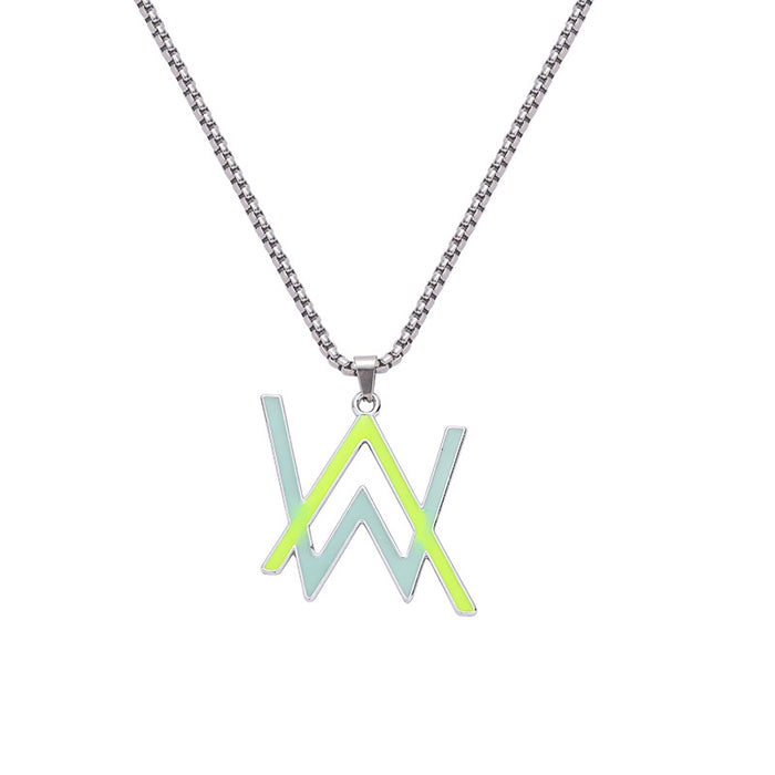 Wholesale Necklace Stainless Steel Waterproof Letter Luminous MOQ≥2 JDC-NE-ZiFei008