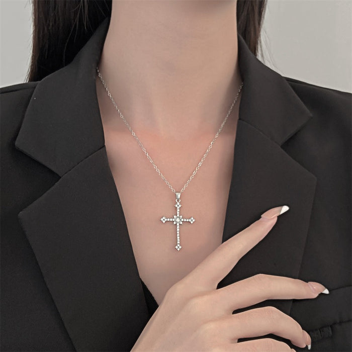 Wholesale Necklaces Alloy Rhinestone Cross Full Diamond Starburst JDC-NE-KAN013