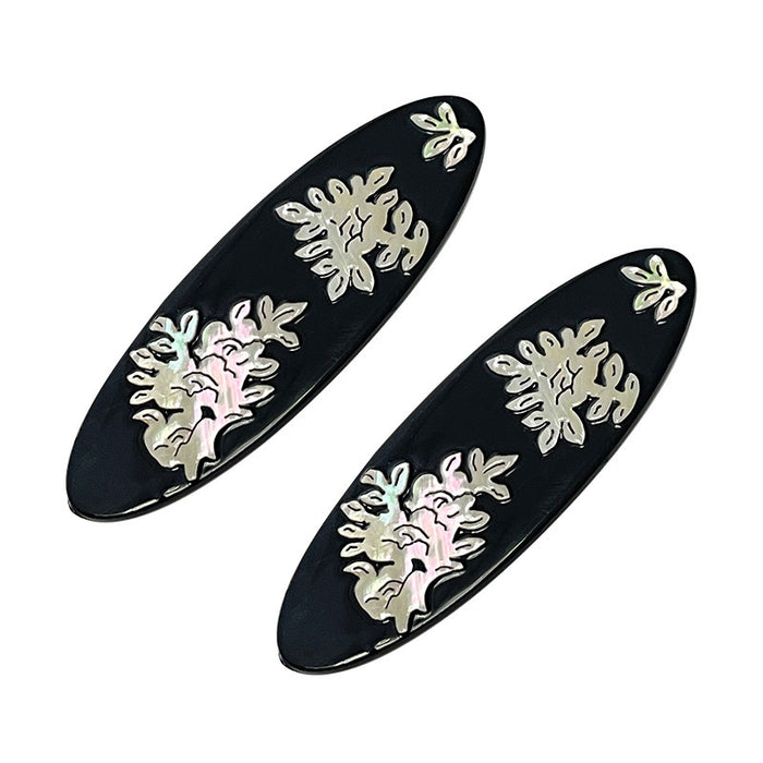 Wholesale Hair Clips Side Black Print Bangs Clip Oval JDC-HC-douyin002