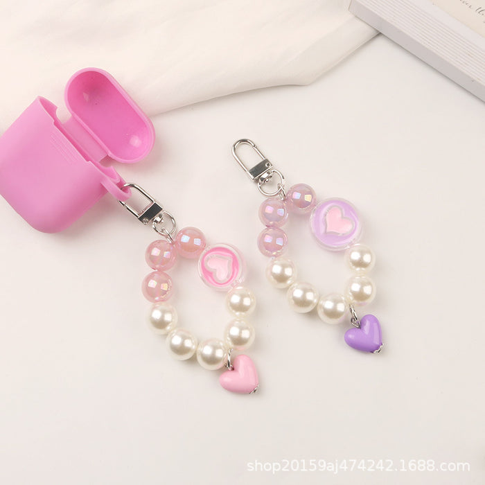 Wholesale Keychains Plastic Pearl Hearts JDC-KC-YiHan046