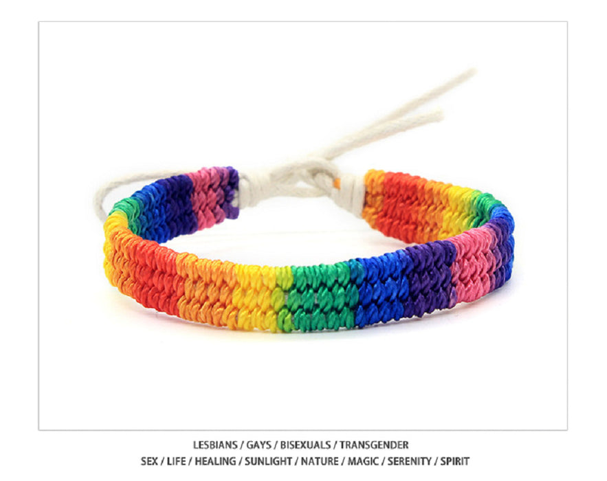 Wholesale LGBT Comrades Samey Bracelet Six Rainbow Handmade Manual Weaving JDC-BT-GuangG001