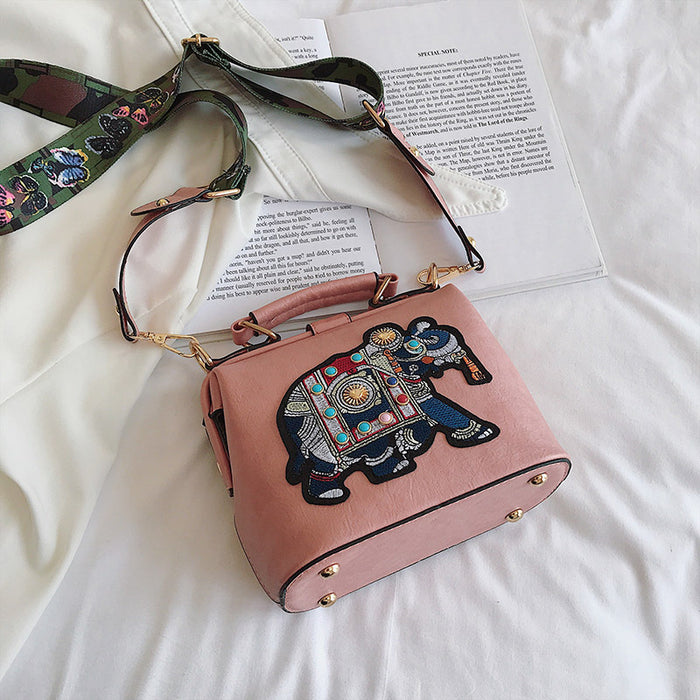 Wholesale Elephant Embroidered PU Crossbody Bag JDC-SD-Panna004