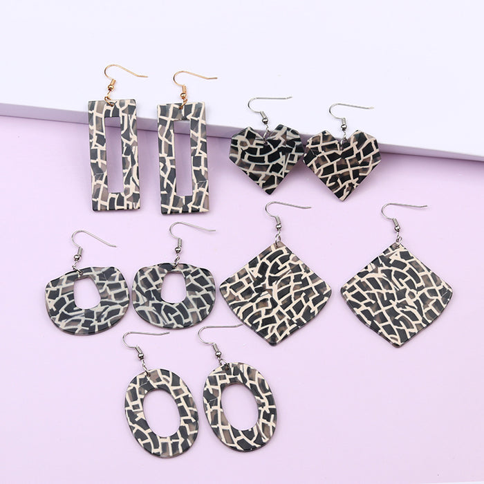 Jewelry WholesaleWholesale acrylic check plate earrings temperament bow stitching MOQ≥2 JDC-ES-DUAI025 Earrings 渡爱 %variant_option1% %variant_option2% %variant_option3%  Factory Price JoyasDeChina Joyas De China